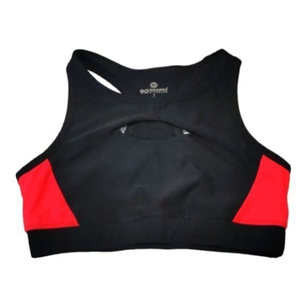 90 Degree Reflex Black Pink Racerback Sports Bra Activewar Size Small EUC #0430